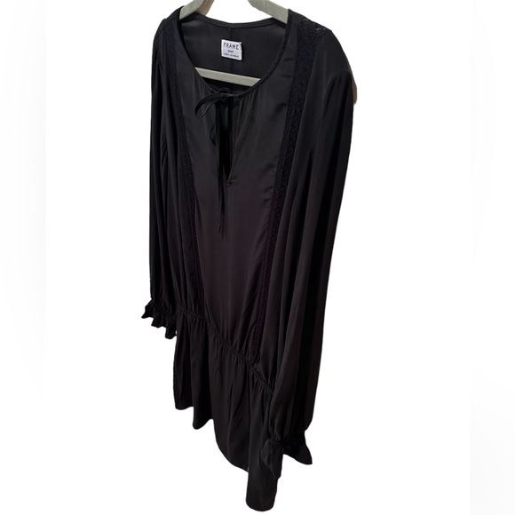 Frame 100% Silk Long Sleeve Drop Waist Dress. Size Large - Picture 2 of 9